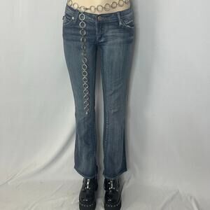 Rock & Republic Jagger 29 Y2K Low Rise Bootcut Jeans 30x31 Rhinestone festival